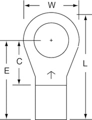 3M M6-38RX Standard Ring Tongue Terminal 6 AWG Conductor 1.22 in L 1/4 in ID Brazed Barrel