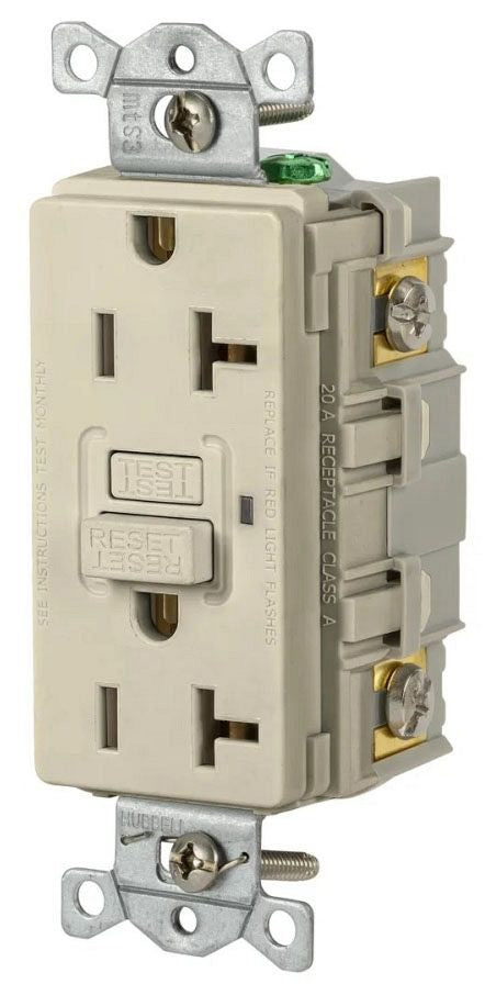 Hubbell GFR20I 20A 125VAC COMM GFR IVORY 20A 125V RECEPTACLE