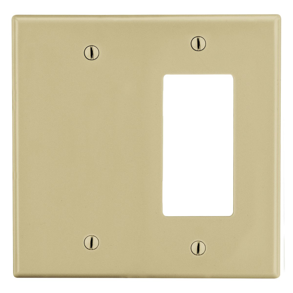 Hubbell P1326I HUBW P1326I WALLPLATE, 2-G, 1)