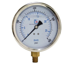 Blue Ribbon Corp BR201L-254G 200 PSI Lower Mount Lead Free Pressure Gauge