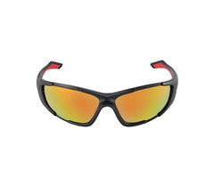 BULLHEAD SAFETY EYEWEAR BH12610 Javelin Black Matte Plastic Frame Anti-Scratch Safety Glasses Red Mirror