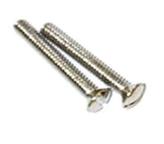 GENE RICH 639S 1.75 in. Steel Overflow Plate Screws Polished Nickel-Plated