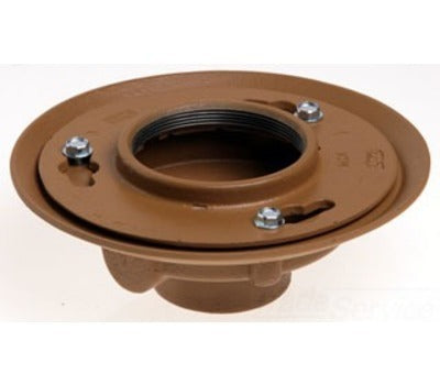 JAY R. SMITH 2005LXH04BA-P050 4 in. No-Hub Cast Iron Floor Drain with Nickel Bronze Strainer