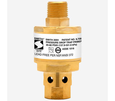 JAY R. SMITH 2694 TRAP-DEFENDER 1-7/8 in. Brass Pressure Drop-Activated Trap Seal Primer