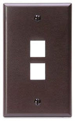 Leviton 41080-2BP Single-Gang QUICKPORT Wallplate, 2-Port, Brown