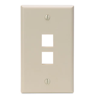 Leviton 41080-2IP QuickPort Wallplate, 2-Port, Ivory