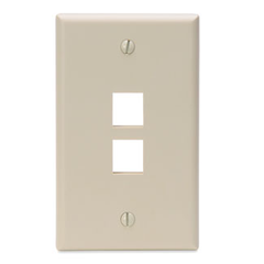 Leviton 41080-2IP QuickPort Wallplate, 2-Port, Ivory