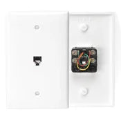 Leviton 40539-PMW Midsize Single-Gang Telephone Wall Plate with 6P4C Voice Grade Connector, White