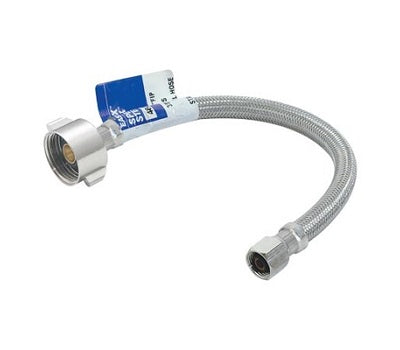 Steel-Flex 48090 3/8 In. Comp x 7/8 In. Ballcock Nut 20 In. Braided Stainless Steel Inlet