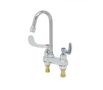 T&S B-0892-M 2-Handle Deck Mounted Swivel/Rigid Gooseneck Medical Faucet 2.2 GPM