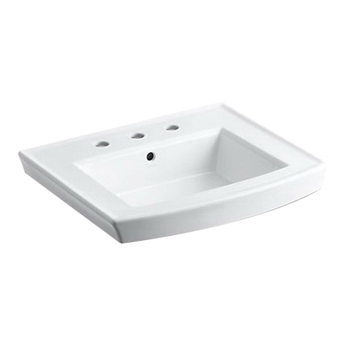 Kohler K-2358-8-0 Archer Vitreous China Pedestal Sink Basin 24 in x 20-1/2 in x 7.938 in