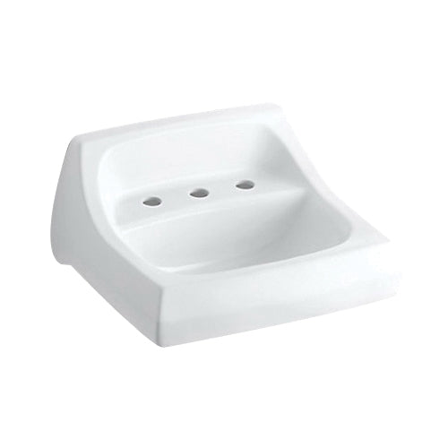 Kohler K-2006-0 Kingston Vitreous China 3-Hole Single-Bowl Rectangular Wall Mount Bathroom Sink 21-1/4 in x 18-1/4 in x 12-1/4 in Replacement MPN