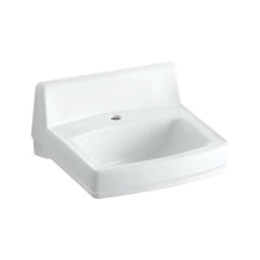 Kohler K-2031-0 Greenwich Vitreous China 1-Hole Single-Bowl Wall Mount Sink