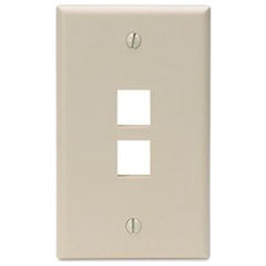 Leviton 41080-2IP QuickPort Wallplate 1 Gang 2 Port Ivory