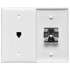 Leviton 40540-CMW Midsized Plate Insert Molded Cat 5e And F-Conn White