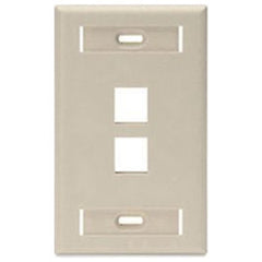 Leviton 42080-2IS Standard Size Wallplate with ID Window, 1 Gang, 2-3/4 in, Plastic, Flush Mount