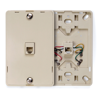 Leviton 40214-I Telephone Wall Jack 6P4C 3 in W