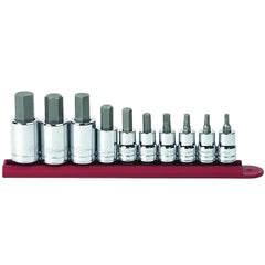 Gearwrench 80579 10 Piece 3/8 & 1/2 Drive Inch Hex Bit Socket Set 1/8 to 5/8 Hex