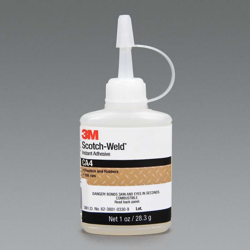 3M 7000028586 Scotch-Weld Instant Adhesive CA4 Clear 1 fl oz Bottle 12/case