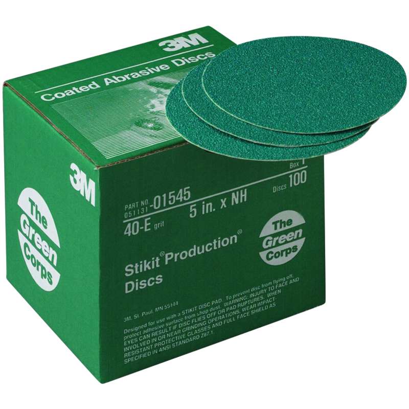 3M 7010363745 Green Corps Stikit Production Disc 40 Grit 5 in 01545