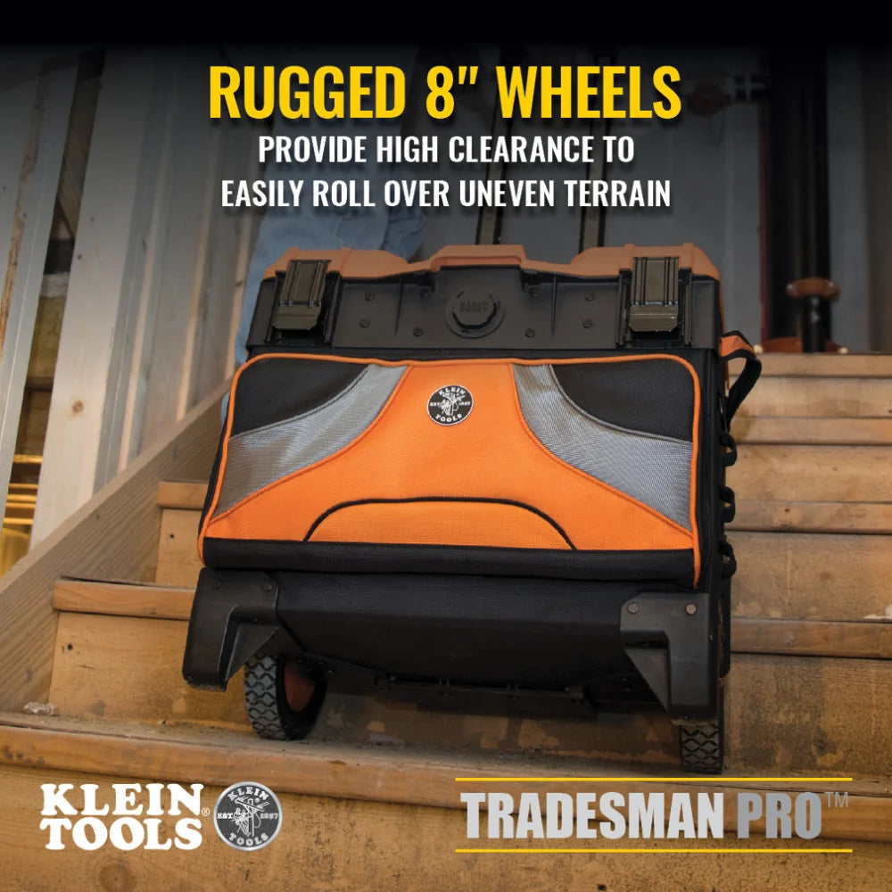 Klein 55473RTB Tradesman Pro Tool Master Rolling Tool Bag 250 lb Capacity 21.8 in x 15.4 in x 22.5 in