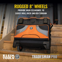 Klein 55473RTB Tradesman Pro Tool Master Rolling Tool Bag 250 lb Capacity 21.8 in x 15.4 in x 22.5 in