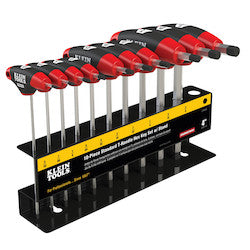 Klein JTH410E Hex Key Set, SAE T-Handle, 4-Inch, with Stand, 10-Piece