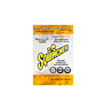 Sqwincher 159015309 Fast Pack Tropical Cooler Liquid Concentrate 0.6 oz Case