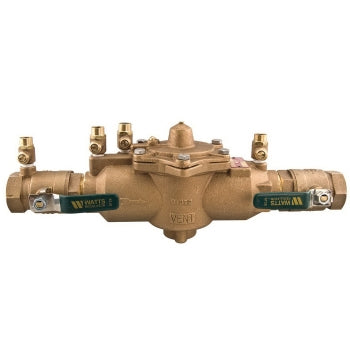 Watts 88004051 2 Bronze Reduced Pressure Zone Assembly Backflow Preventer, Quarter Turn Shutoff Valves