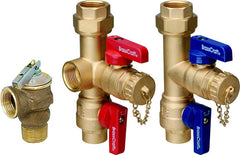 BrassCraft TWV3SRX Sweat x IPS Hot/Cold Service Valve Kit with 200k Pressure Relief Valve, 3/4 x 3/4 inches