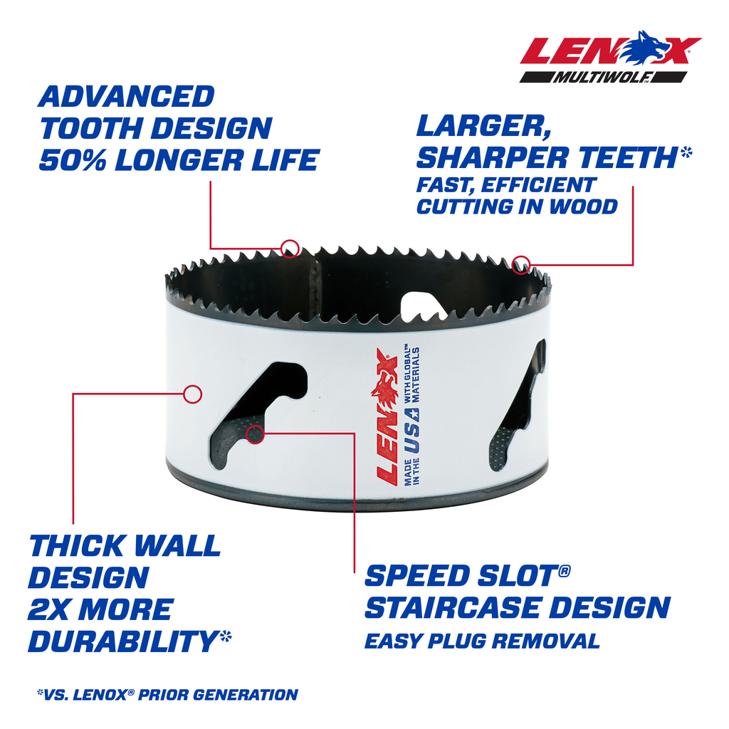 Lenox 3006868L Speed Slot Hole Saw 4-1/4 Inch Diameter T3 Technology