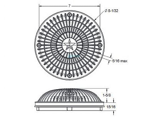 AquaStar 8MF103 AquaStar 8 Round MoFlow Suction Outlet Cover and Mud Frame | Light Grey | 8MF103