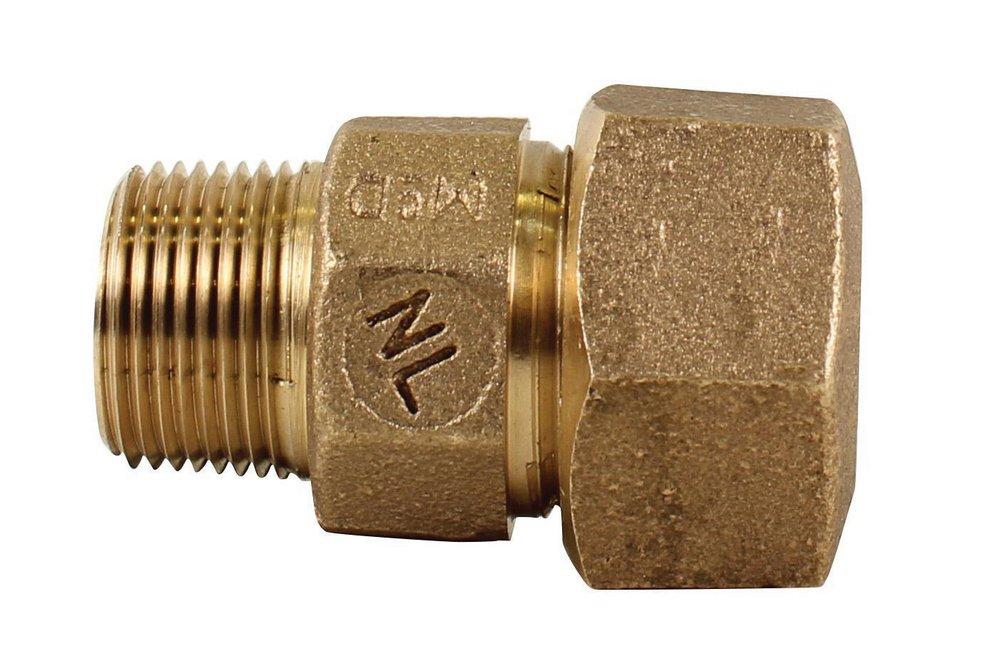 A.Y. McDonald 5130-102 3/4 in. Compression x MNPT Water Service Brass Coupling M74753TF