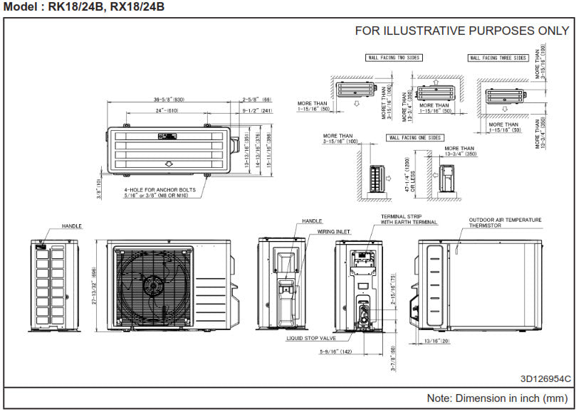 Daikin RX18BXVJU Outdoor Condenser - 1.5 Ton Heat Pump