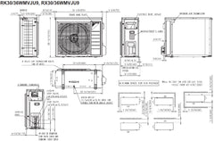 Daikin RX36WMVJU9 POLARA 3.0-Ton Heat Pump Outdoor Ductless ODU