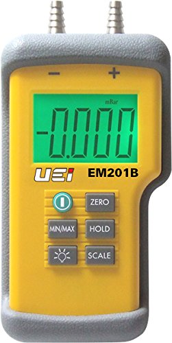 UEi Test Instruments EM201B Dual Input Differential Electronic Manometer, -40 to 40 in WG, +/-0.02 in WG < 2 in WC/+/- 1%RDG > 2 in WC