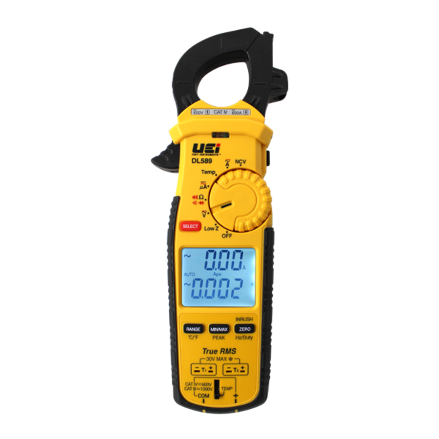 UEi Test Instruments DL589 Clamp Meter 600A TRMS w/ DC Amps Inrush Magnet