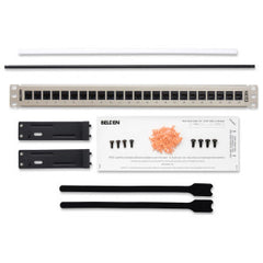 Belden AX103254 10GX KeyConnect 24-Port Patch Panel, 1U RMS, Titanium