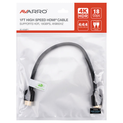 AVARRO 0E-HDMIP1 1' UHD 4K HDMI Cable with Ethernet