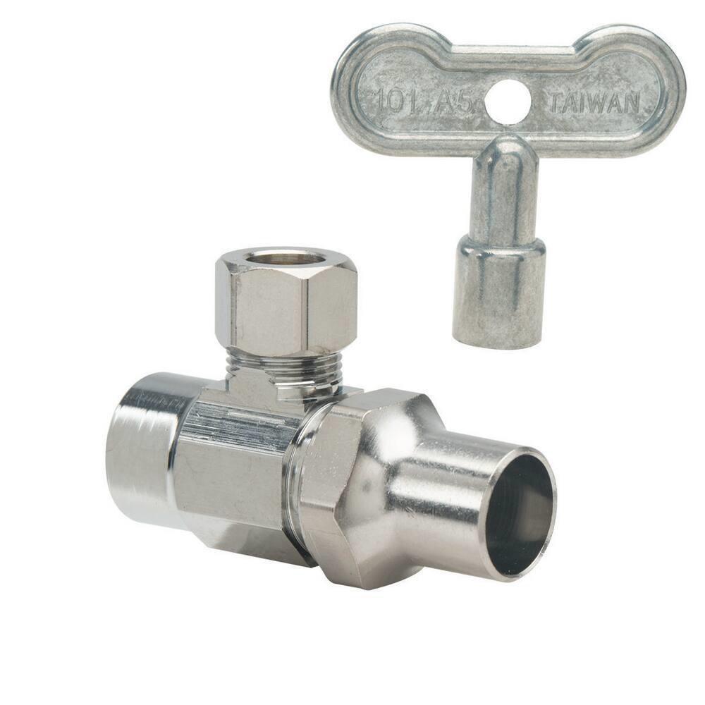 BrassCraft SR19XC SR19 Series 1/2 in x 3/8 in Oval Handle Angle Supply Stop Valve in Polished Chrome