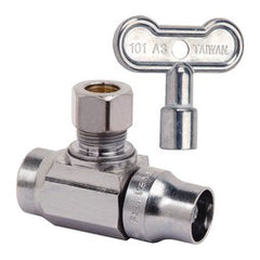 BrassCraft SR19XC SR19 Series 1/2 in x 3/8 in Oval Handle Angle Supply Stop Valve in Polished Chrome