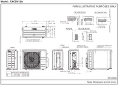 Daikin RXC12AXVJU Ductless ODU 1 Ton