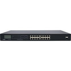 DITEK DTK-SW16PL 16-Port Gigabit Ethernet PoE+ Switch SFP Ports and LCD Screen passes