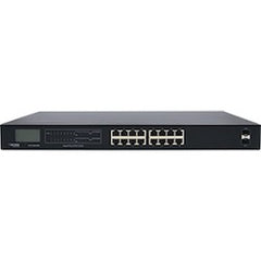 DITEK DTK-SW16PL 16-Port Gigabit Ethernet PoE+ Switch SFP Ports and LCD Screen passes