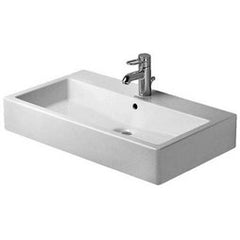 Duravit 04548000251 Lavatory Sink Vero Ground with Overflow & WonderGliss Surface Treatment 18-1/2 inches x 31-1/2 inches 3 Hole