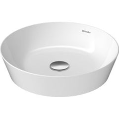 Duravit 23284300001 Lavatory Sink Cape Cod Above Counter WonderGliss Surface Treatment Less Overflow 16-7/8 x 16-7/8 Inch Round White