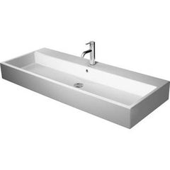 Duravit 2350120000 Lavatory Sink Vero Air Wall Mount with Overflow 47-1/4 x 18-1/2 Inch Rectangle White 1 Hole