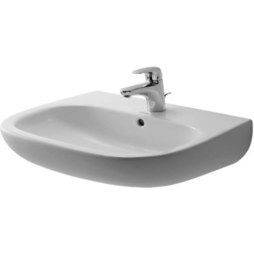 Duravit 23106000302 Lavatory Sink D-Code Wall Mount with Overflow 18-1/8 x 23-5/8 Inch 7-5/8 Inch Spread Rectangle