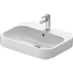 Duravit 23166000001 Lavatory Sink Happy D.2 Wall Mount with Overflow & WonderGliss 18-3/4 x 23-5/8 Inch Rectangle