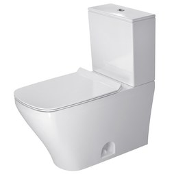 Duravit D4051900 Toilet DuraStyle 2 Piece Less Seat White Elongated 15-3/4 Inch 1.28 Gallons per Flush 12 Inch Rough-In